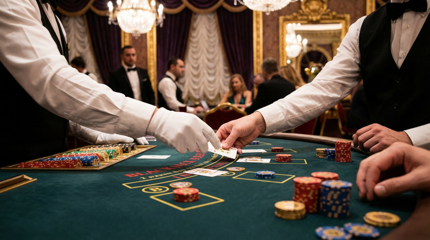 Mesa de Blackjack ao vivo com dealer profissional em tempo real