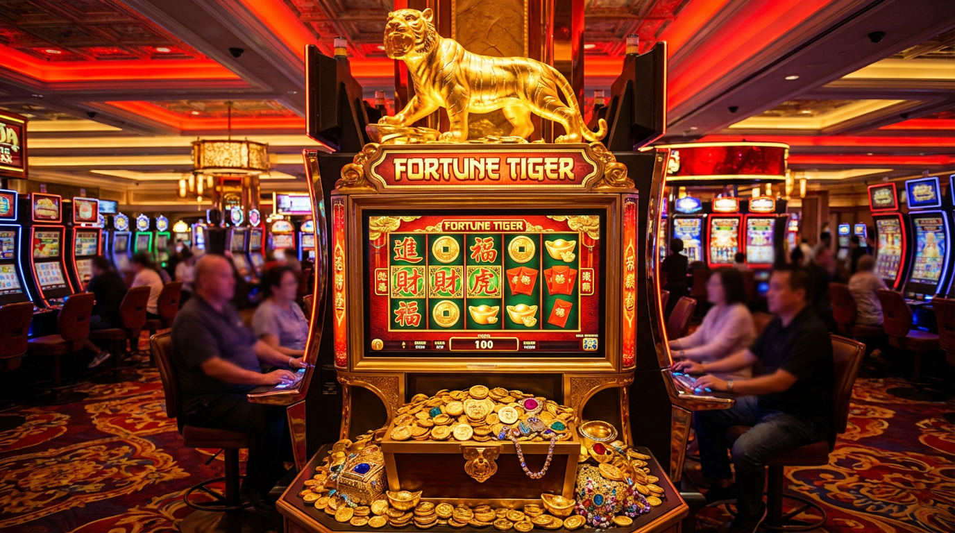 Fortune Tiger slot com tema de tigre dourado e jackpot progressivo